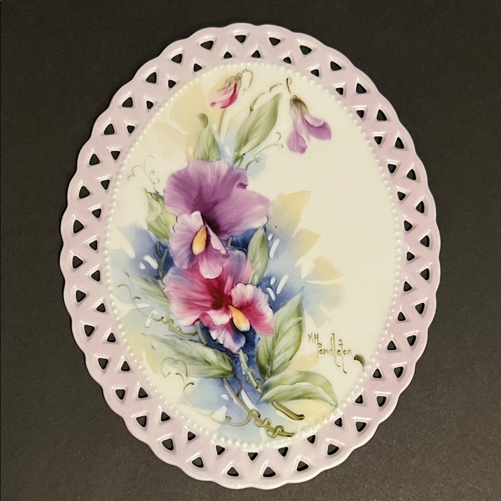 Hand Painted Original Porcelain Piece by KM Pendleton